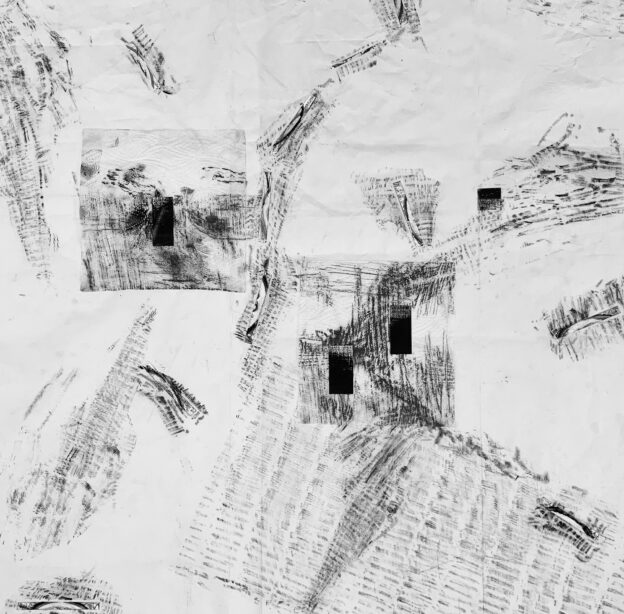133<>Open landschap 1<>Graphite and acrylics on paper<>90x100 cm